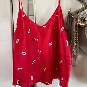 Victorias Secret red satin Love camisole